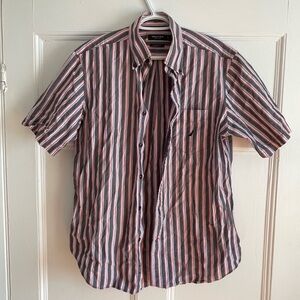 Nautica Men's Casual Striped Shirt - Pink and Black